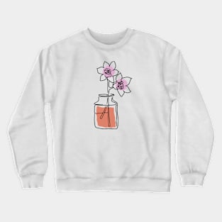 Asiatic Lily Flower Minimal Line Art Crewneck Sweatshirt